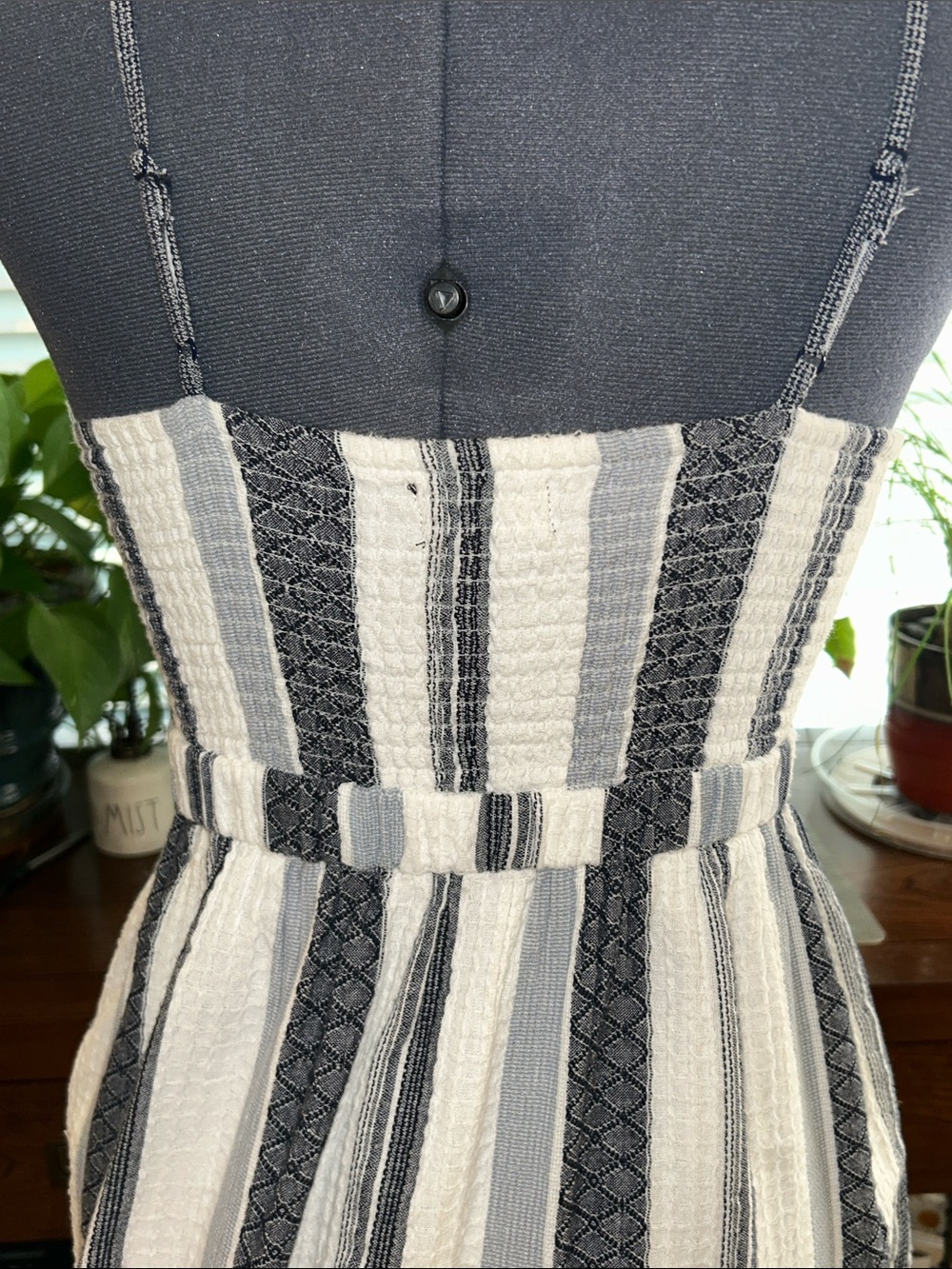 Bardot Blue & White Striped Cutout Midi Dress - Picture 3 of 8